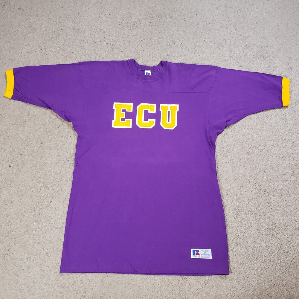 Vintage East Carolina Pirates Shirt Mens XL Purple Russell Athletic ECU USA Made